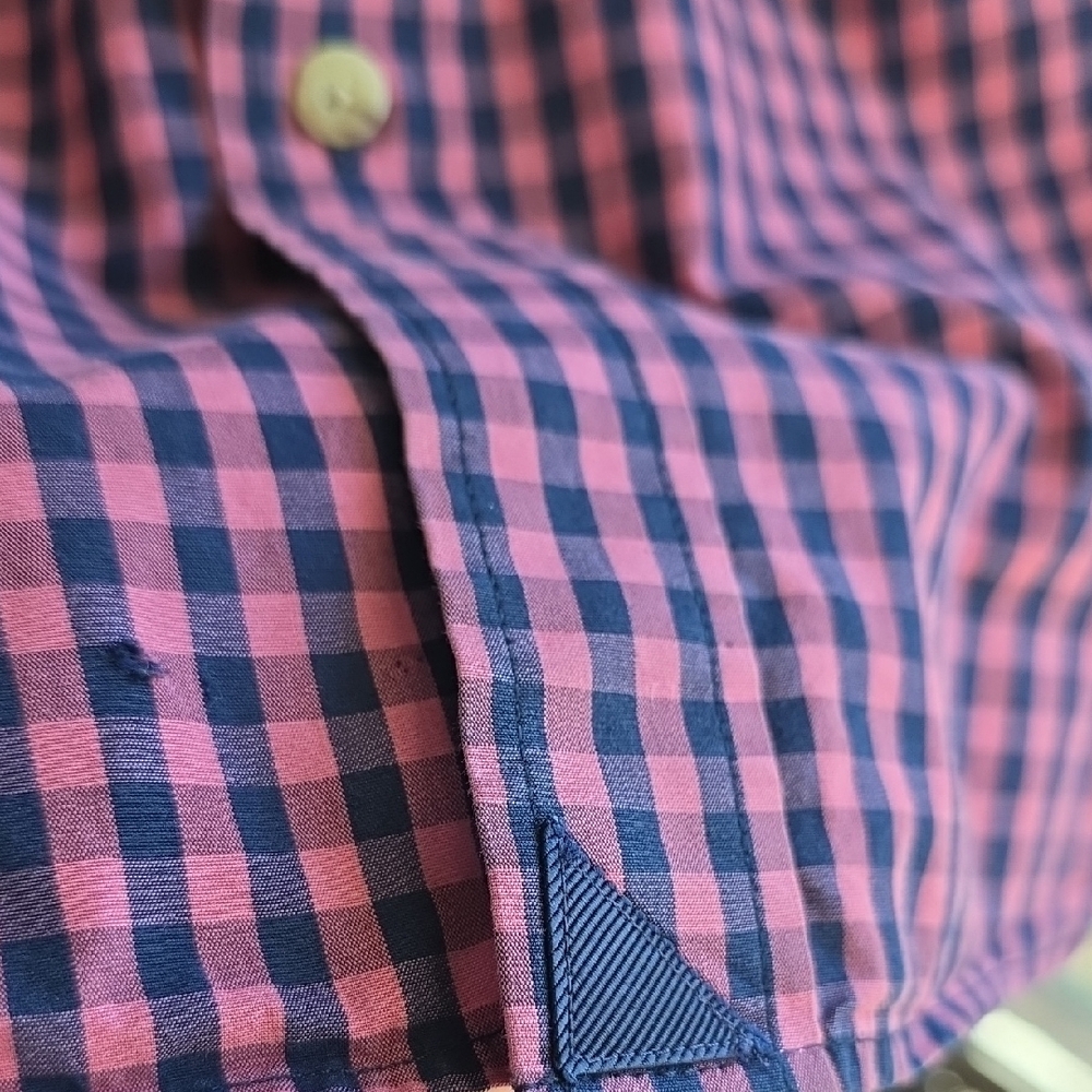 UNTUCKit Men's Pink Navy Checkered Shirt Large Slim * - Picture 4 of 11